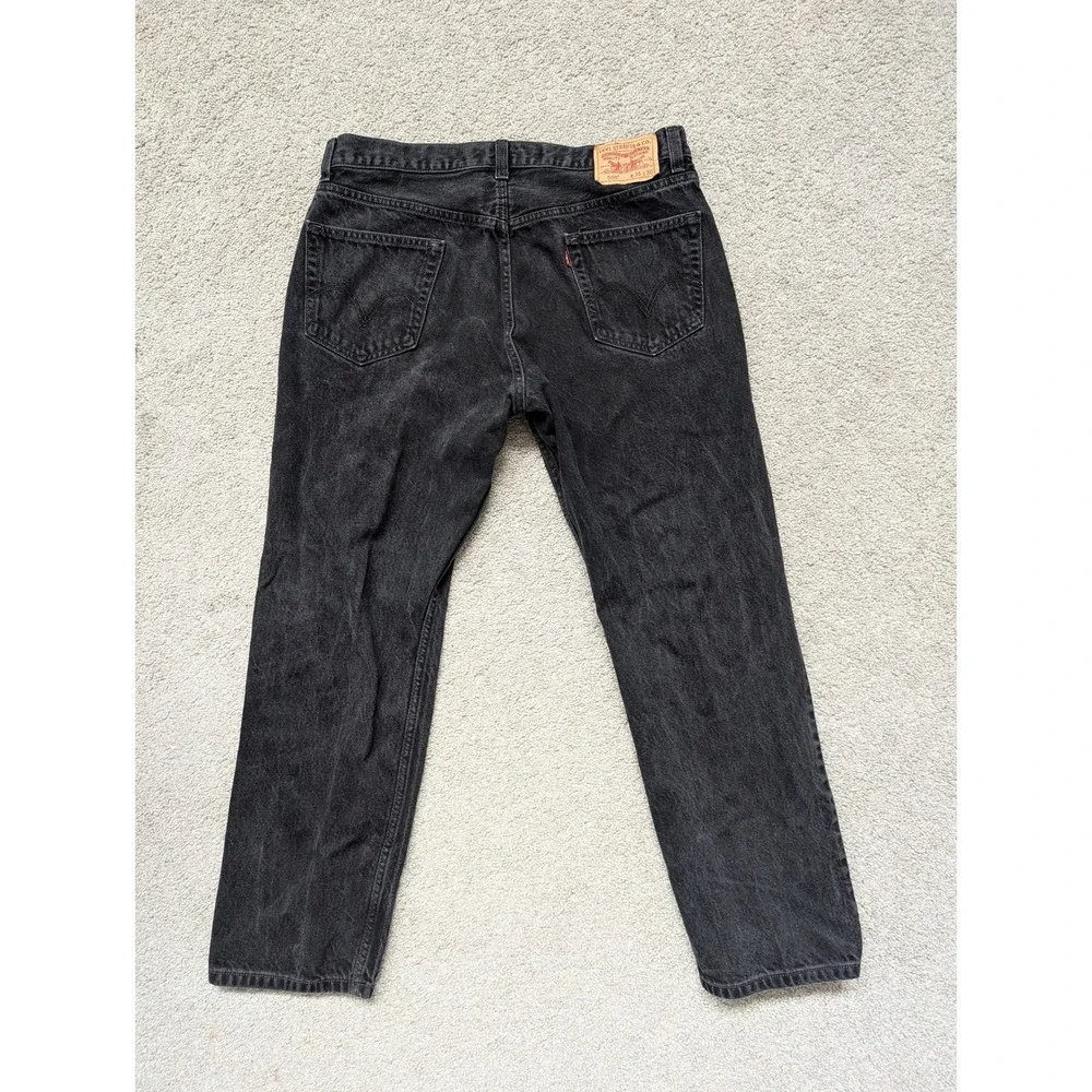 Y2K Levi's 505 Regular Jeans Men 38x30 Vintage Black Faded Straight Leg Denim